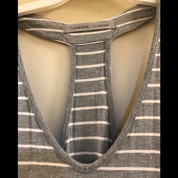 ATHLETA STRIPED TEE RACERBACK DRESS H. - Picture 9 of 16